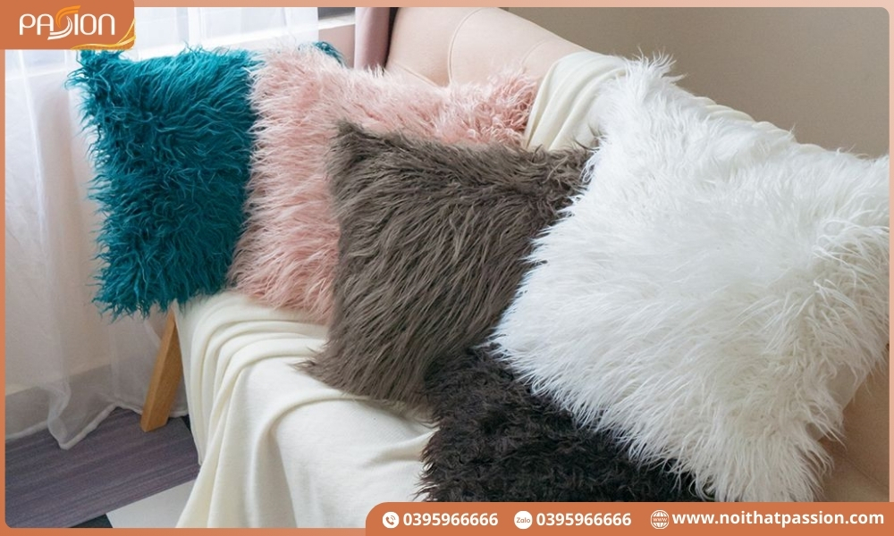 Gối tựa lưng lông cừu dệt sợi rối quyến rũ