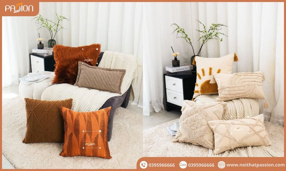 Các dòng gối tựa lưng sofa phòng khách cao cấp, hiện đại