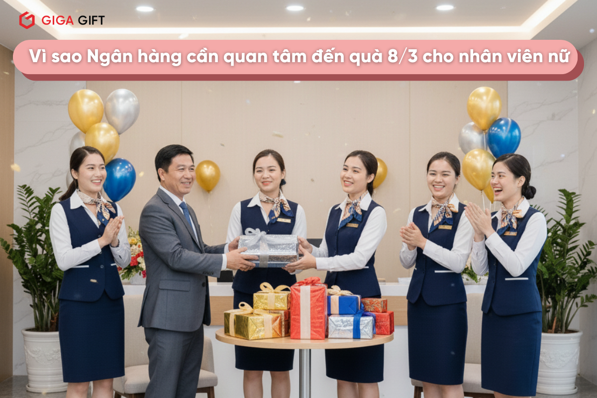 Ngân hàng tặng quà 8/3 cho nhân viên nữ thể hiện sự quan tâm tới nhân sự