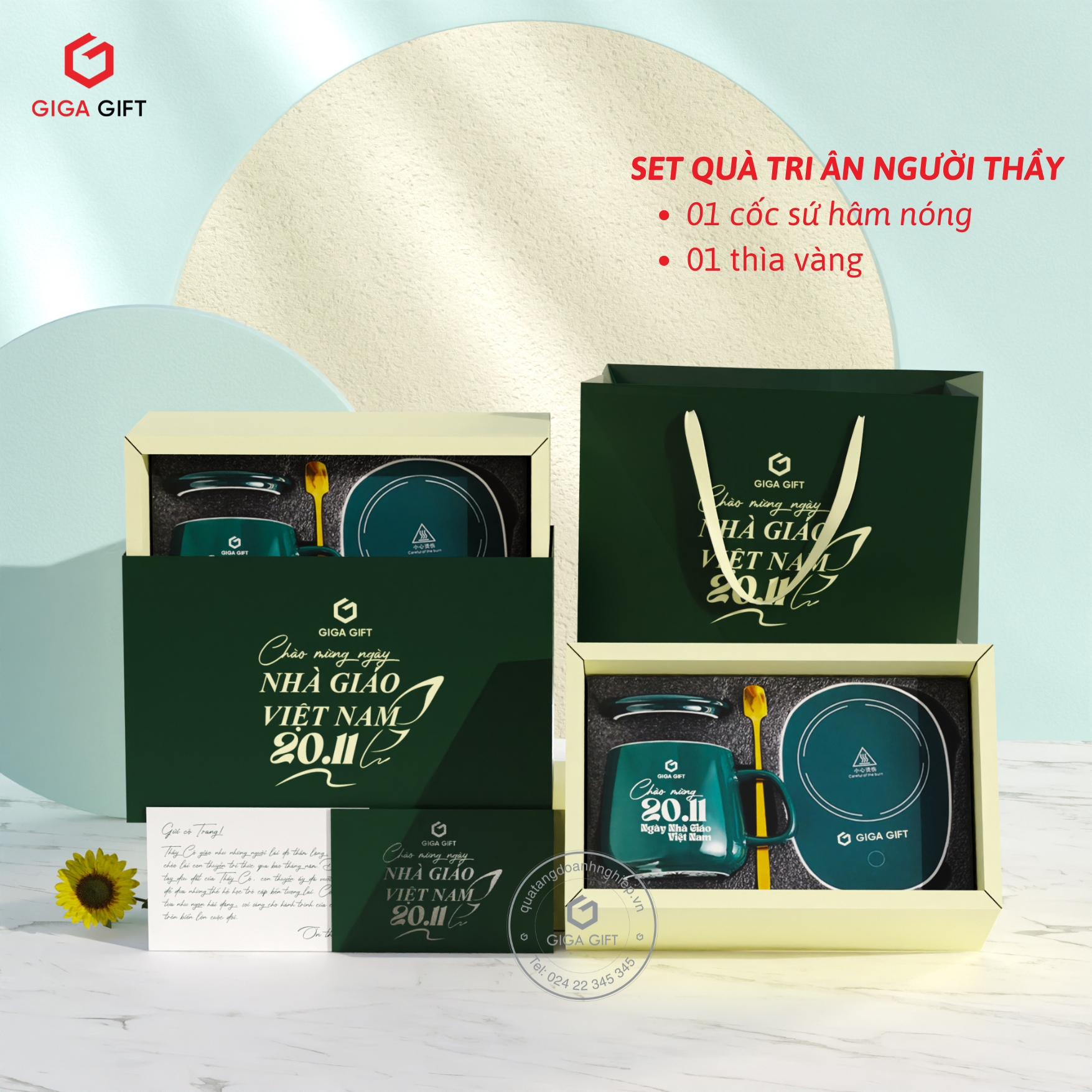 Set quà “Tri Ân Người Thầy” là hộp cốc hâm nóng tiện lợi cho thầy cô giáo