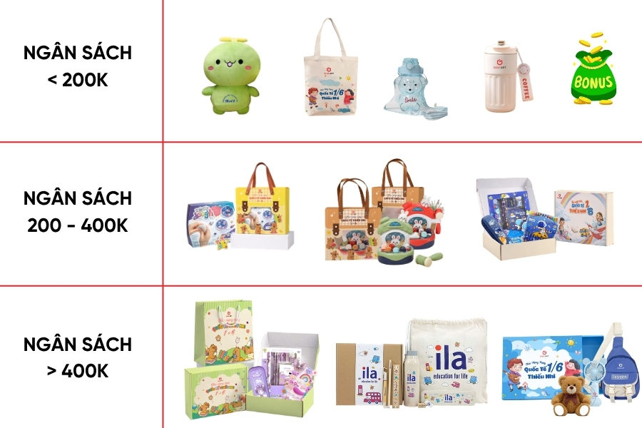 Gợi ý quà tặng 1/6 theo các mức ngân sách khác nhau