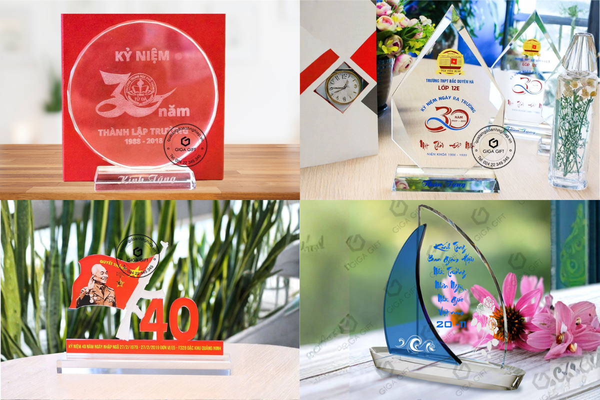 Các mẫu biểu trưng pha lê mang tính biểu tượng phù hợp với dịp lễ kỷ niệm