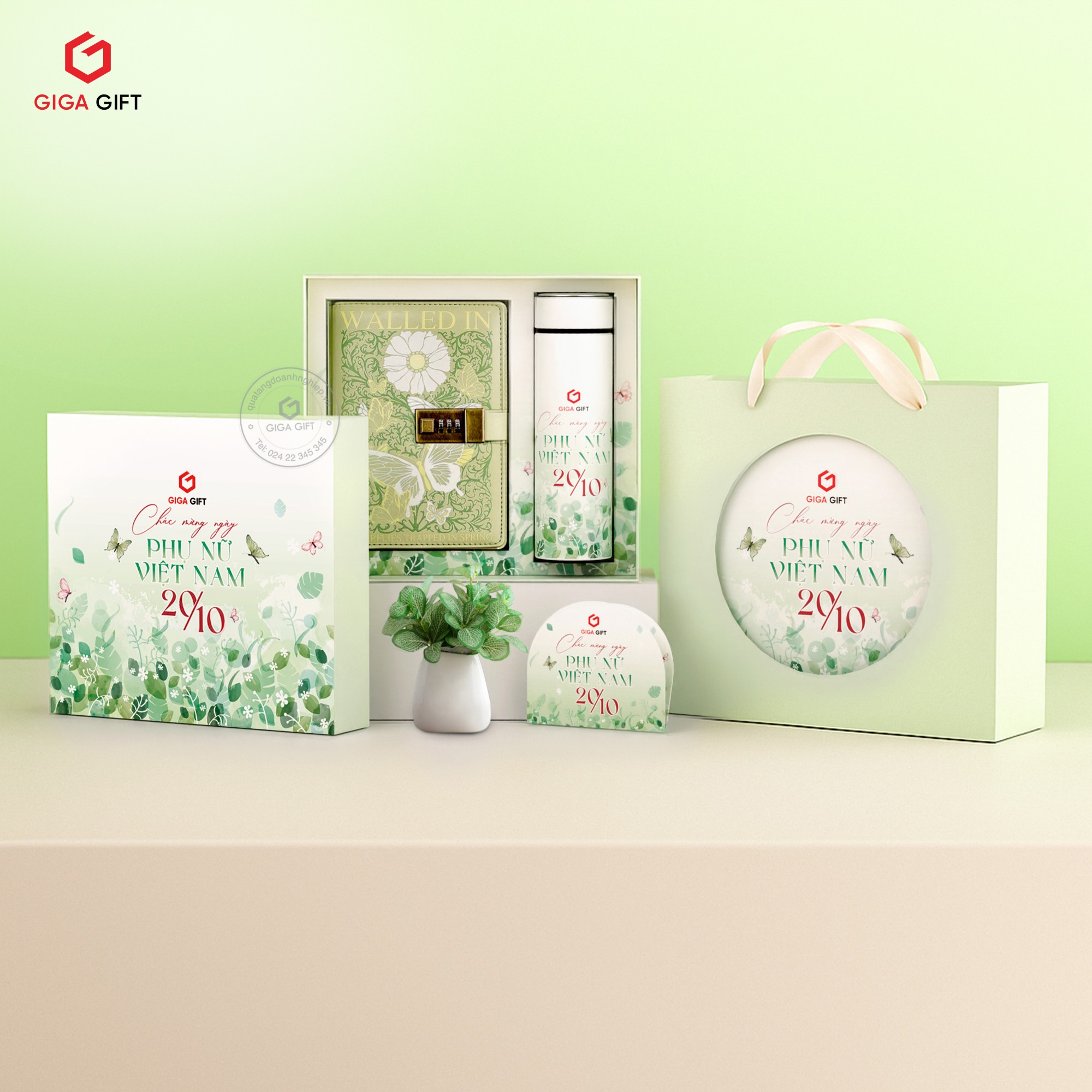Giftset quà sổ da và bình giữ nhiệt rất phù hợp làm quà tặng chị em phụ nữ