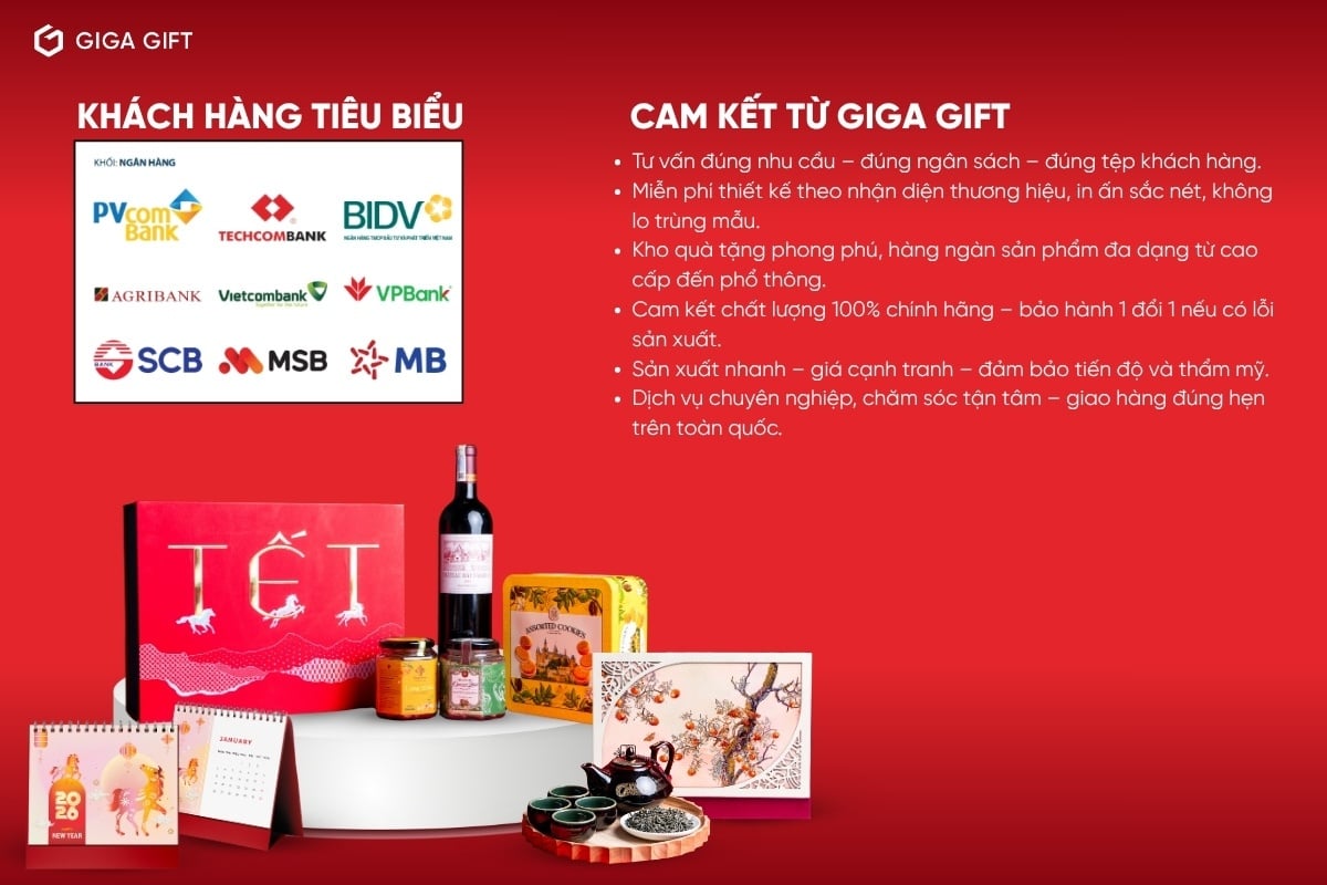 GIGA GIFT là đối tác quà Tết tin cậy của hàng trăm doanh nghiệp tài chính, ngân hàng, bảo hiểm