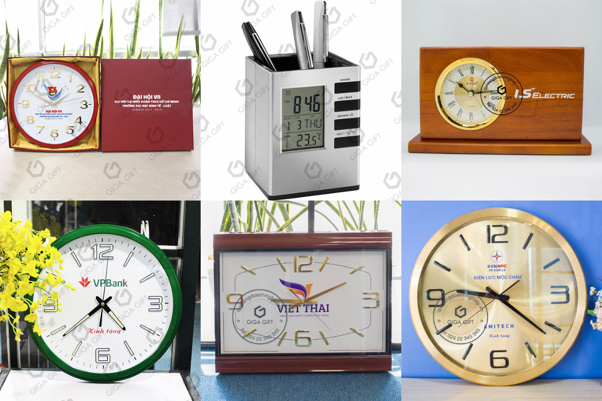 Các mẫu quà tặng đồng hồ treo tường và để bàn phù hợp hội nghị