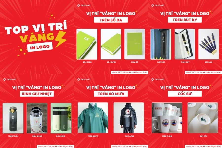 Vị trí in logo nổi bật trên quà tặng doanh nghiệp
