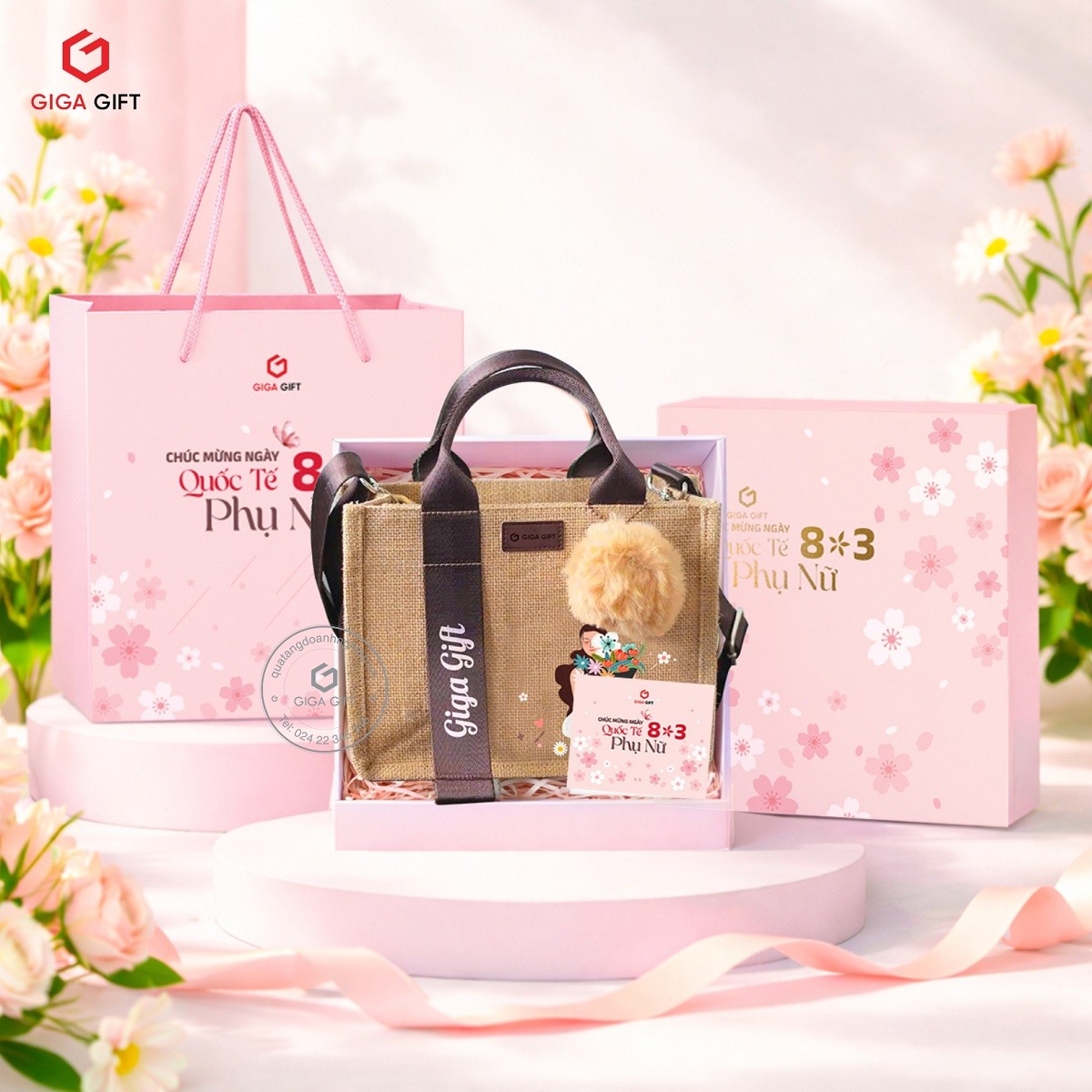 Set túi hộp canvas mini