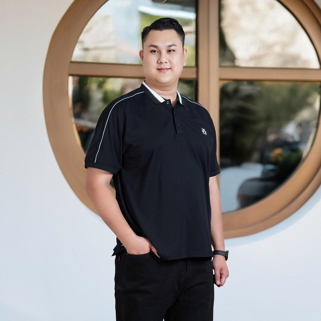 Áo polo đen xanh big size nam Akyoo