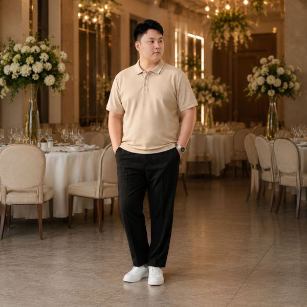 Outfit polo nam big size đi đám cưới
