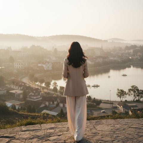 Áo khoác blazer + quần ống suông