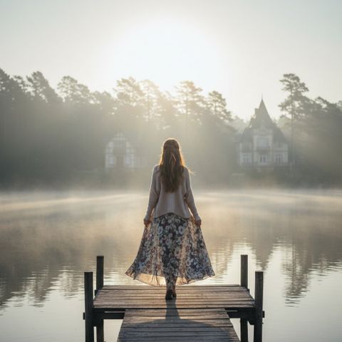 Váy hoa dài + cardigan