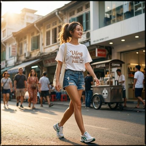 Áo thun + quần short – Năng động, trẻ trung