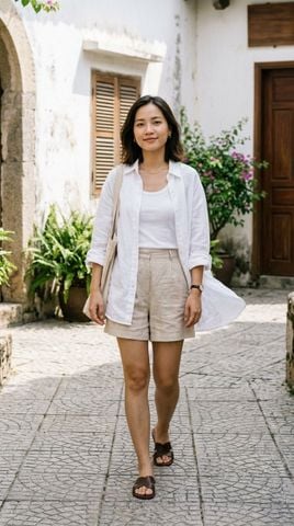 Áo sơ mi trắng oversize