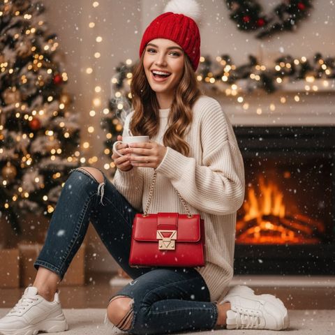 Túi xách đỏ tươi - Trẻ trung - Giày Hạnh Dung