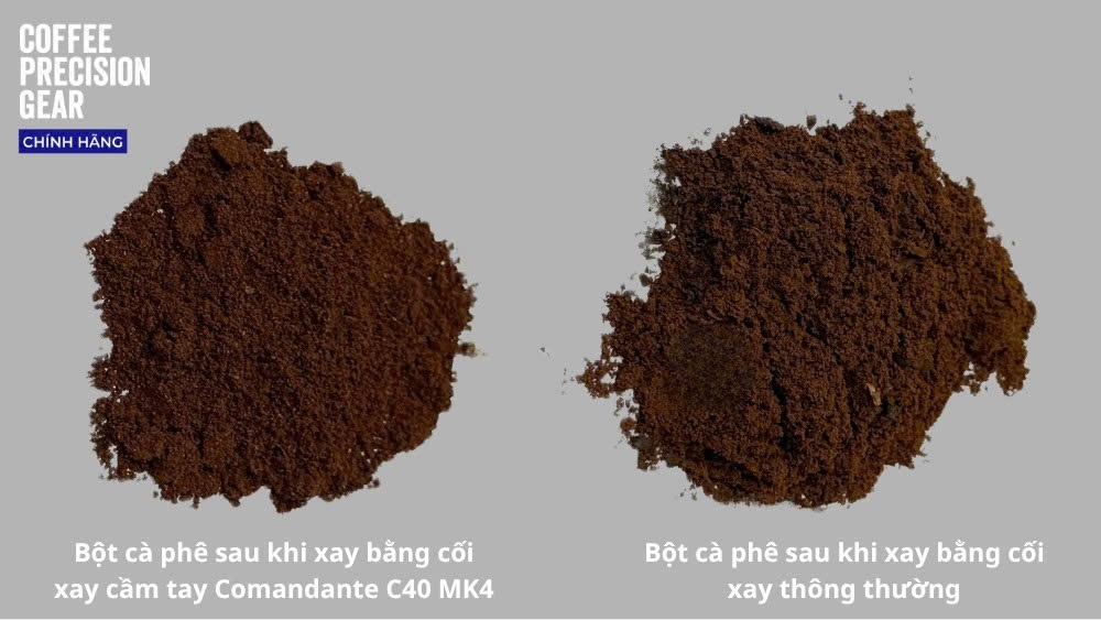 Bột cà phê khi xay bằng cối