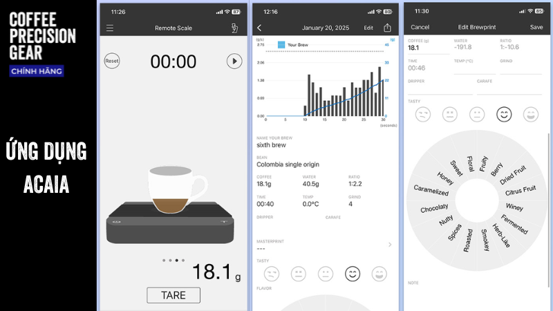 Cân điện tử pha chế espresso Lunar