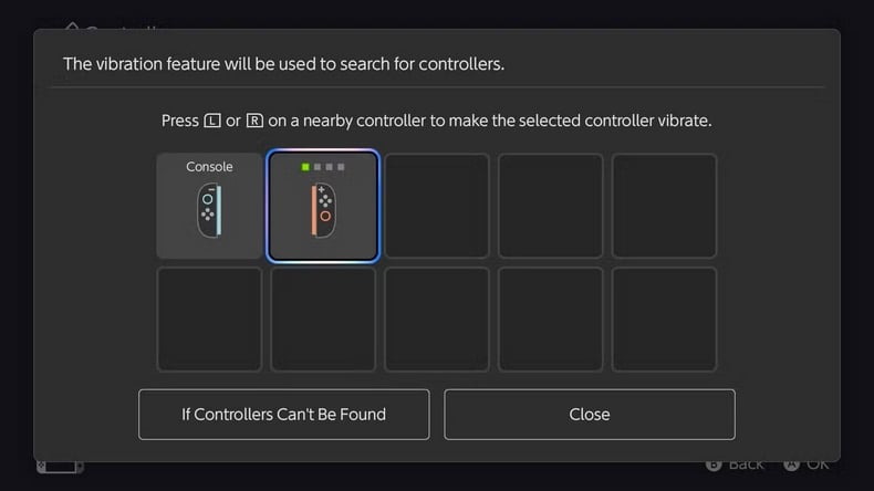 Tìm lại controller hoặc Joy-Con 2 bị lạc
