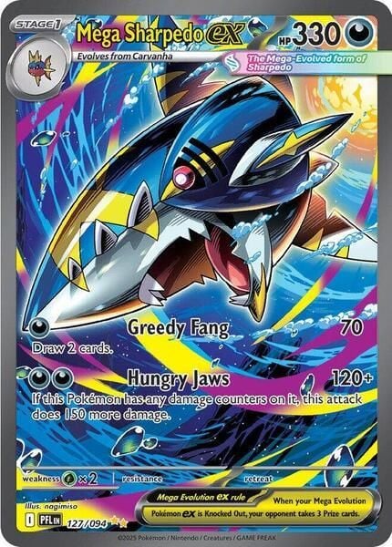 thẻ bài pokemon Mega Sharpedo ex&nbsp;127 Special Illustration Rare mạnh nhất