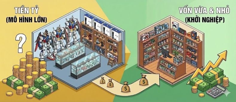 mở hobby store cần bao nhiêu tiền