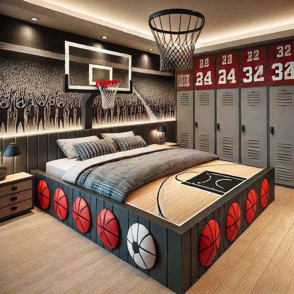 phòng phong cách thể thao cho bé trai