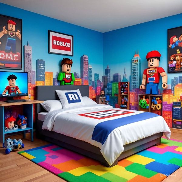 trang trí lego trong phòng cho bé trai