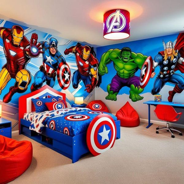 trang trí phòng siêu anh hùng cho bé trai