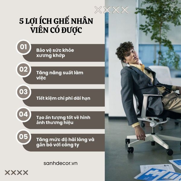 Lợi ích của ghế nhân viên có thiết kế chuẩn