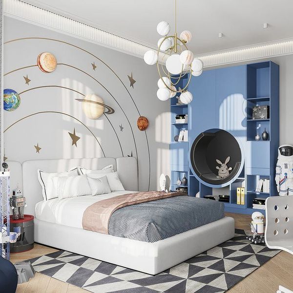 trang trí vũ trụ cho phòng ngủ bé trai