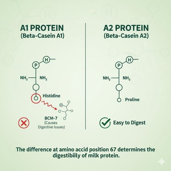 So sánh cấu trúc đạm A1 và đạm A2 trong sữa công thức