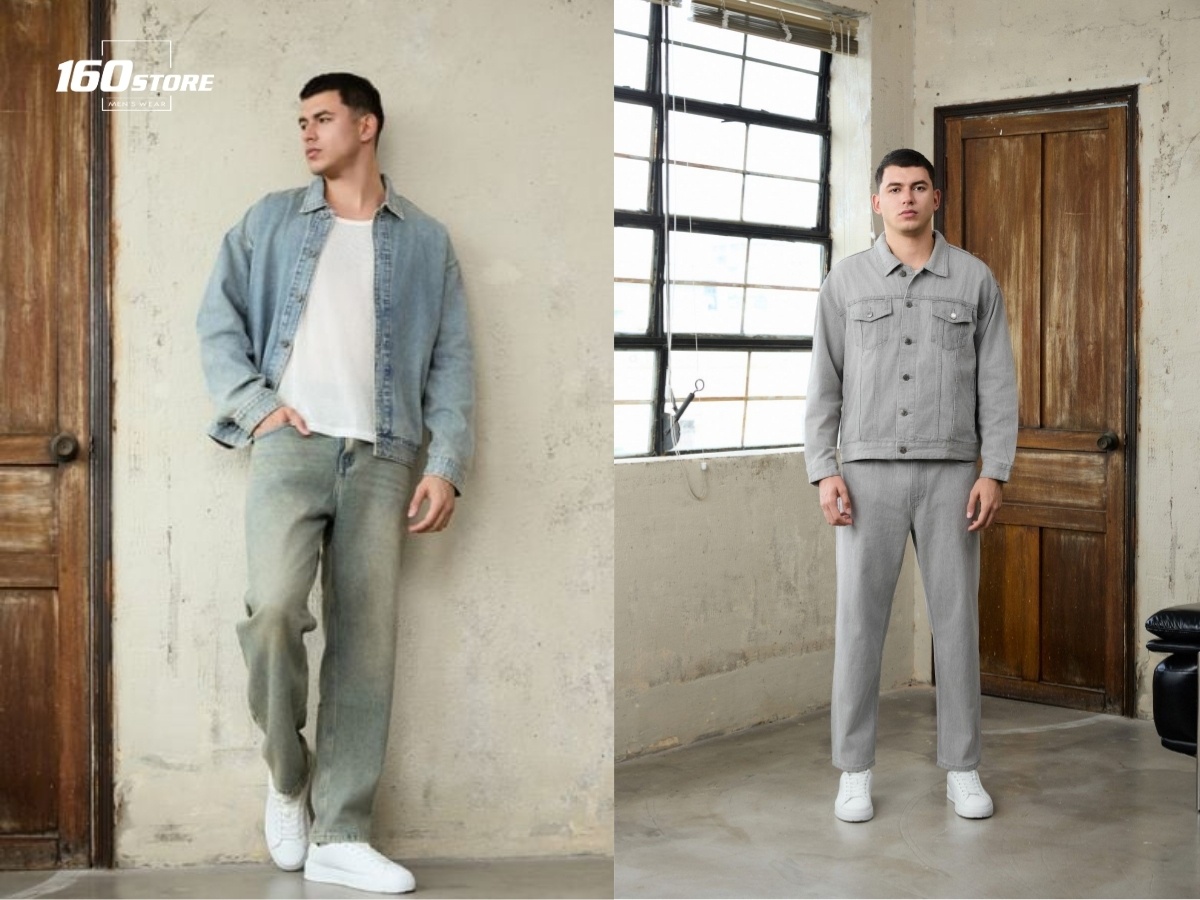 Áo khoác denim và sneaker mang chút phong trần nhưng vẫn lịch sự