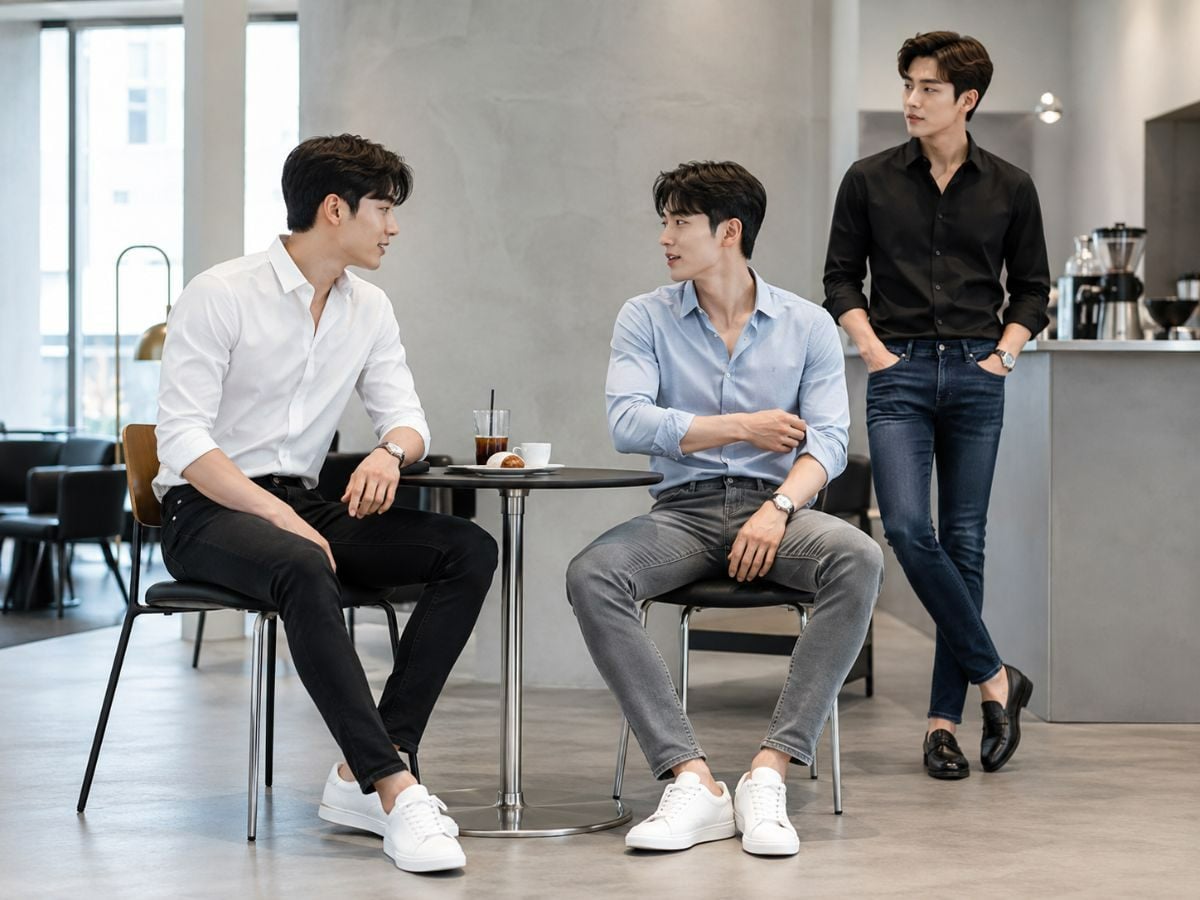 Sơ mi form gọn phối skinny jeans tạo vẻ ngoài thanh lịch