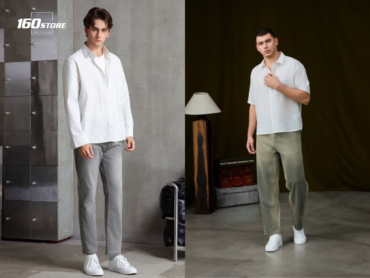 Sơ mi mix quần dài tạo vẻ ngoài lịch thiệp