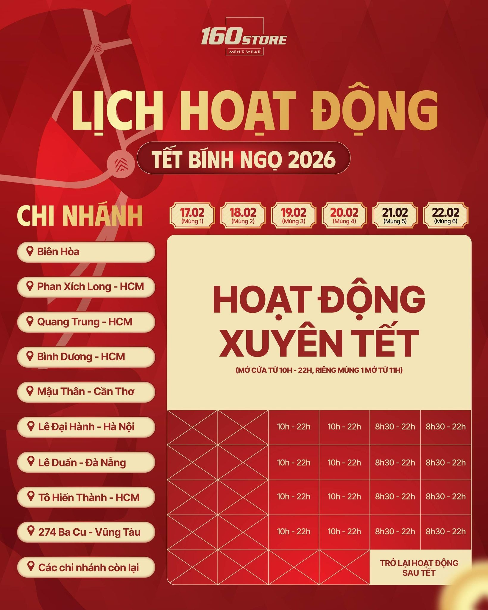 Thông báo lịch mở cửa hàng Tết Bính Ngọ 2026