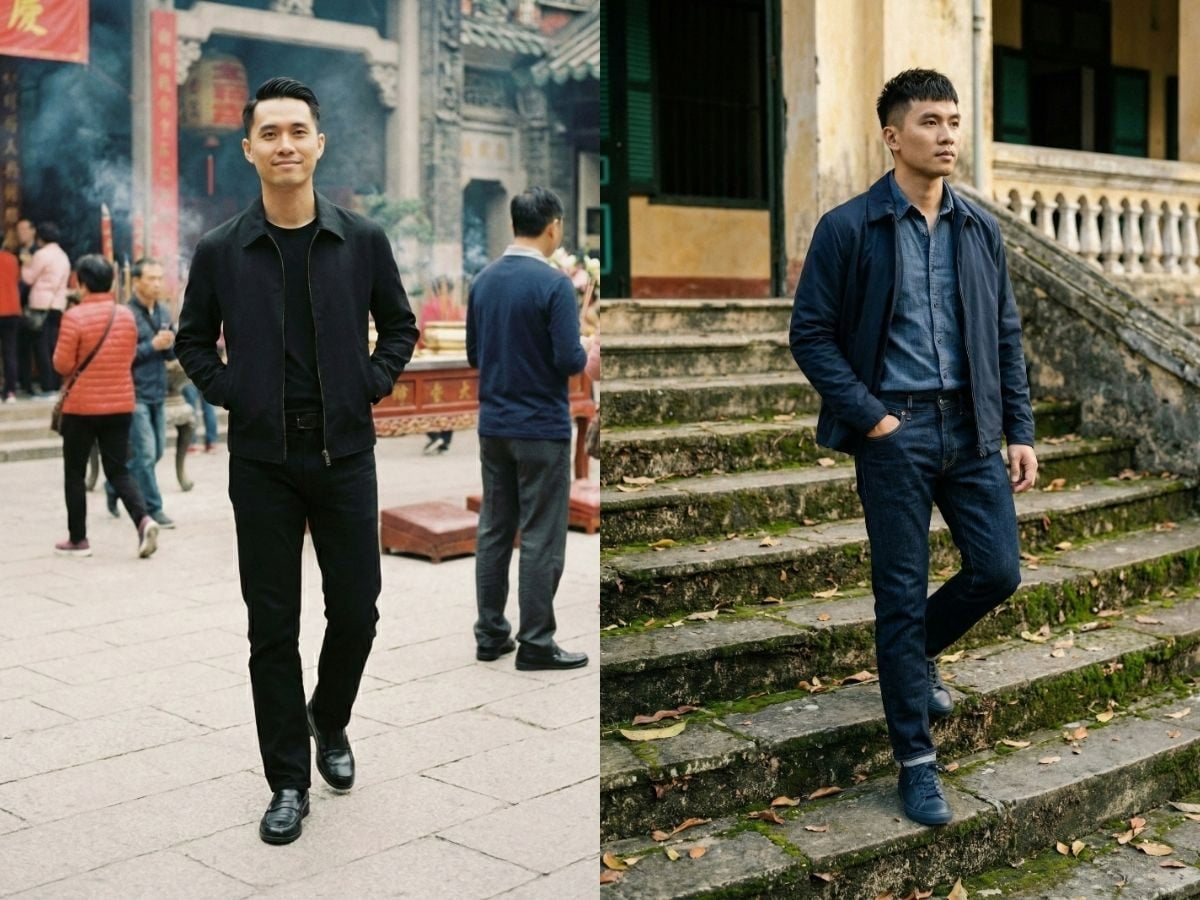 Áo khoác dáng ngắn giúp outfit trông cân đối hơn khi phối cùng quần jeans