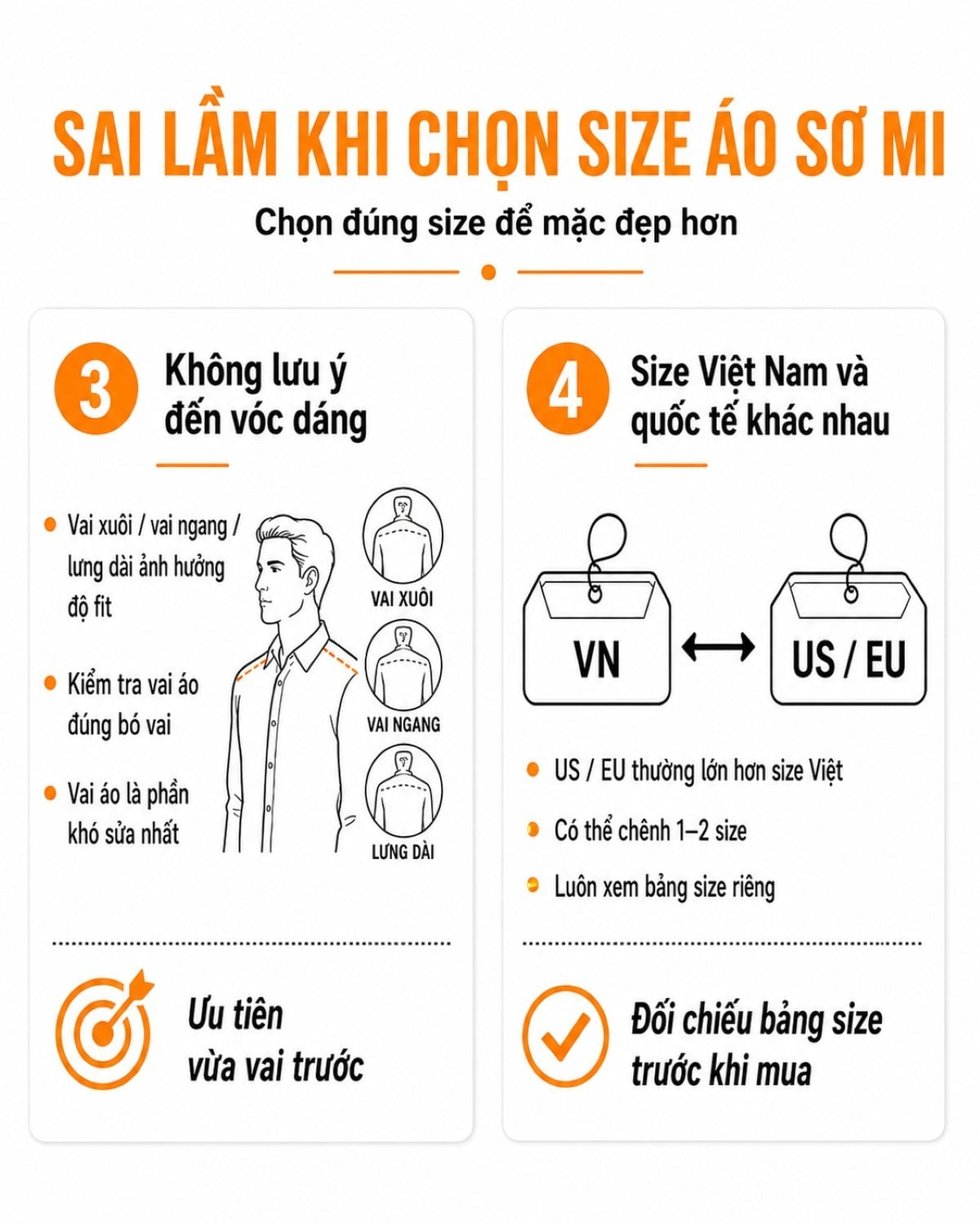 Sai lầm khi chọn size áo sơ mi nam