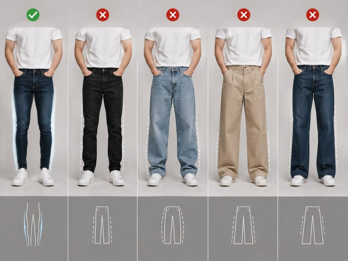 Quần jeans skinny và các kiểu quần khác
