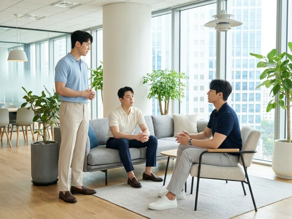 Polo phối quần tây suông, thoáng nhẹ và thanh lịch