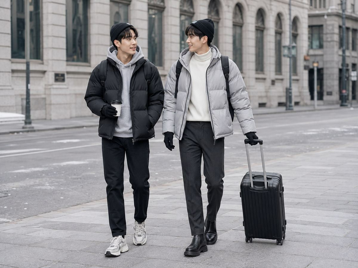 Áo khoác puffer nam giữ ấm tốt, tạo phom phồng hiện đại và nổi bật