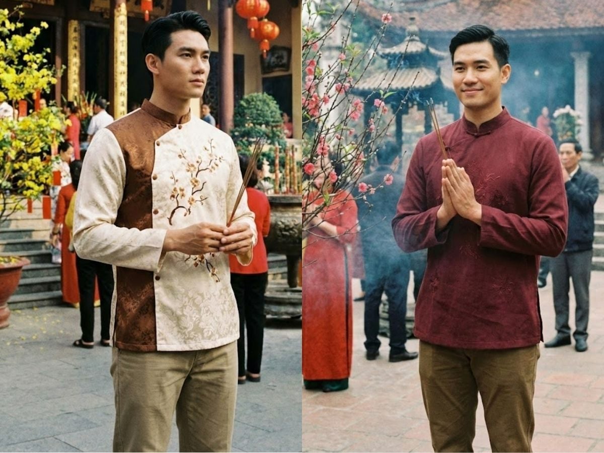 Áo sơ mi cổ tàu và quần kaki giúp bạn trông gọn gàng mà vẫn thoải mái