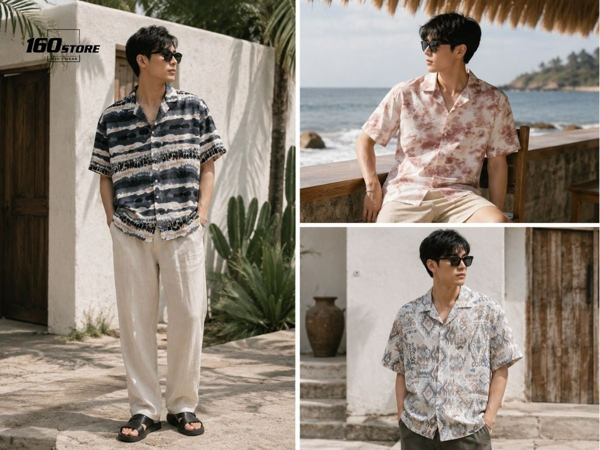 Áo sơ mi họa tiết linen cho ngày hè