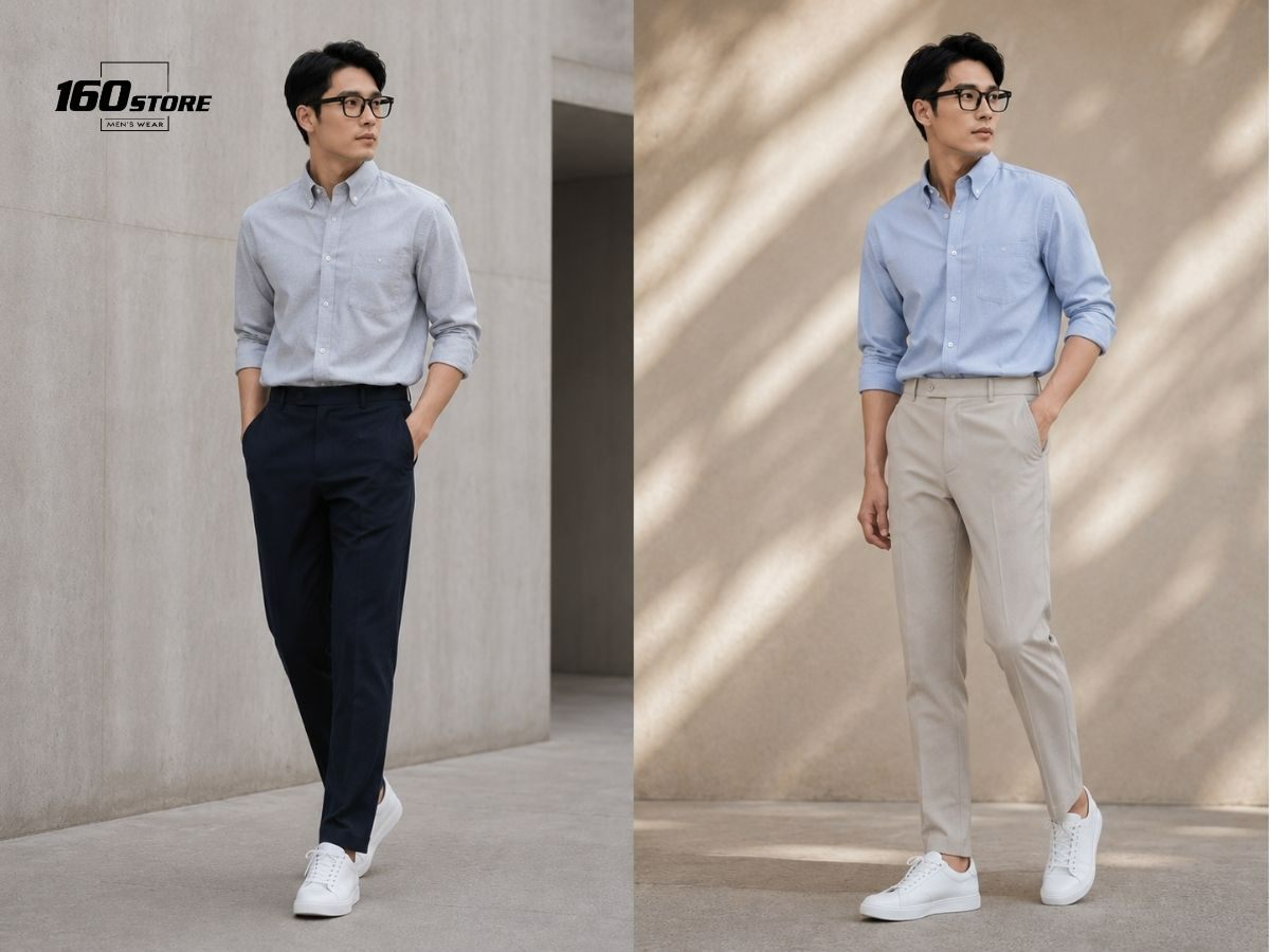 Áo sơ mi oxford thanh lịch, chống nhăn