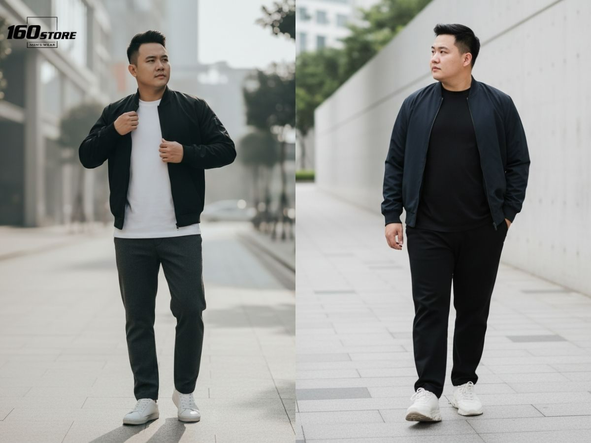 Áo bomber hack dáng cực đỉnh cho nam mập