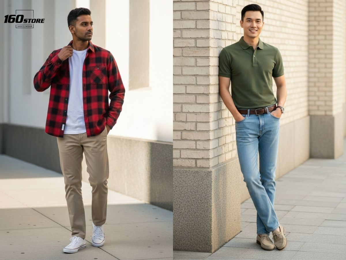 Chọn outfit cho nam dáng gầy cao 1m7 để trông đầy đặn hơn