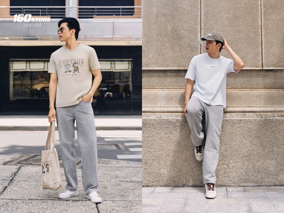 Diện đồ đơn giản đi chơi mùng 3 Tết với quần jeans, áo thun