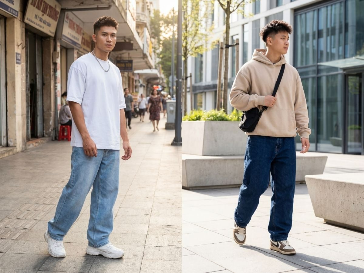 Form baggy rộng thoải mái, dễ vận động