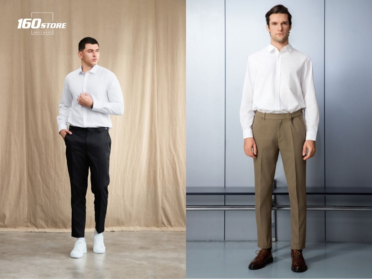 Phong cách ngày Tết trang trọng khi kết hợp áo sơ mi và quần tây