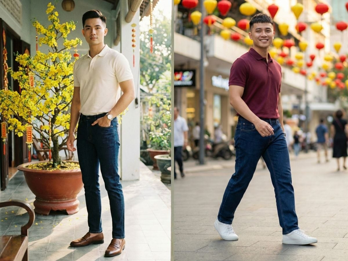 Mix polo và quần jeans tạo phong thái đĩnh đạc nhưng vẫn rất gần gũi