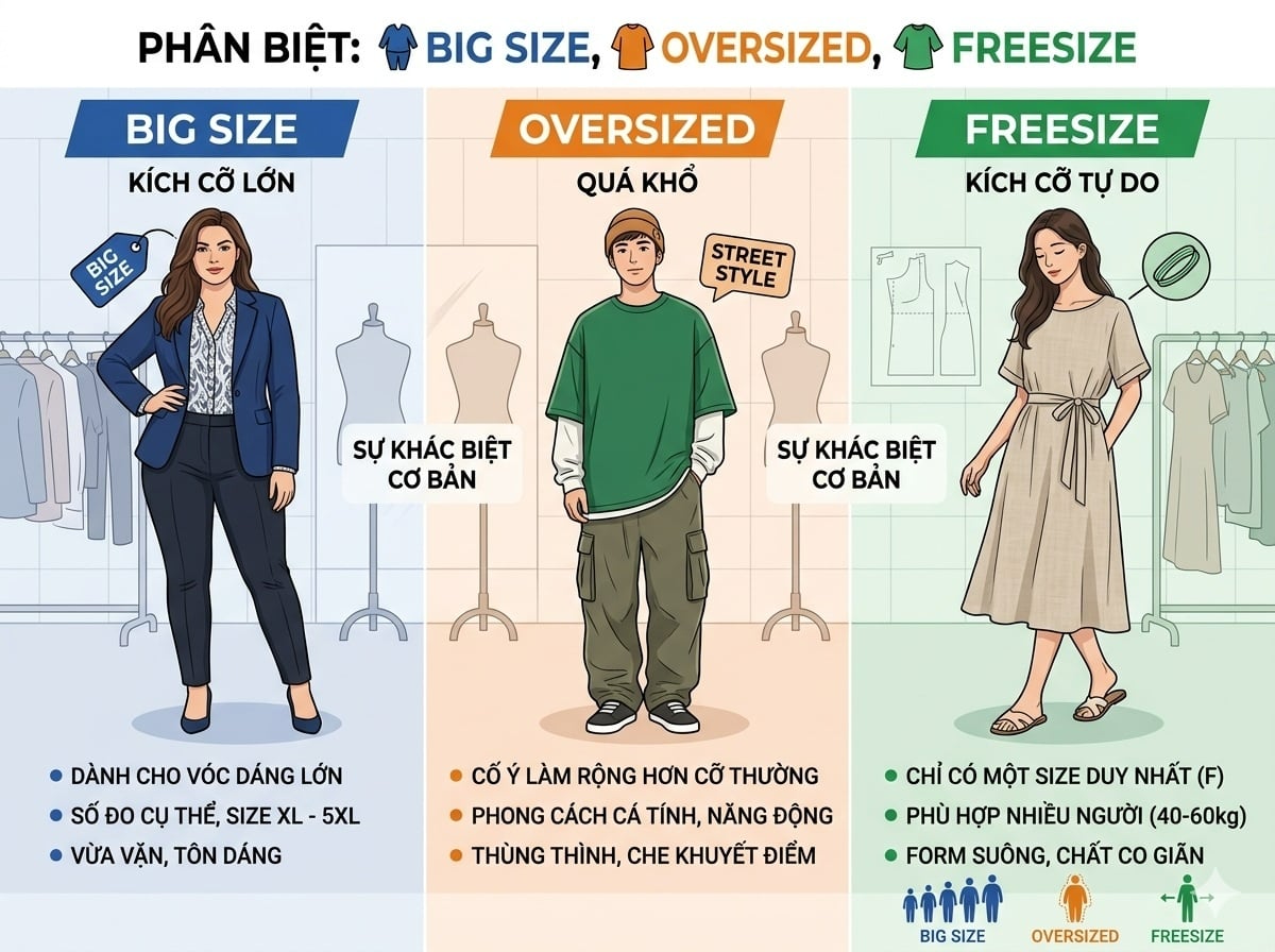 Big size có thiết kế tối ưu cho người ngoại cỡ