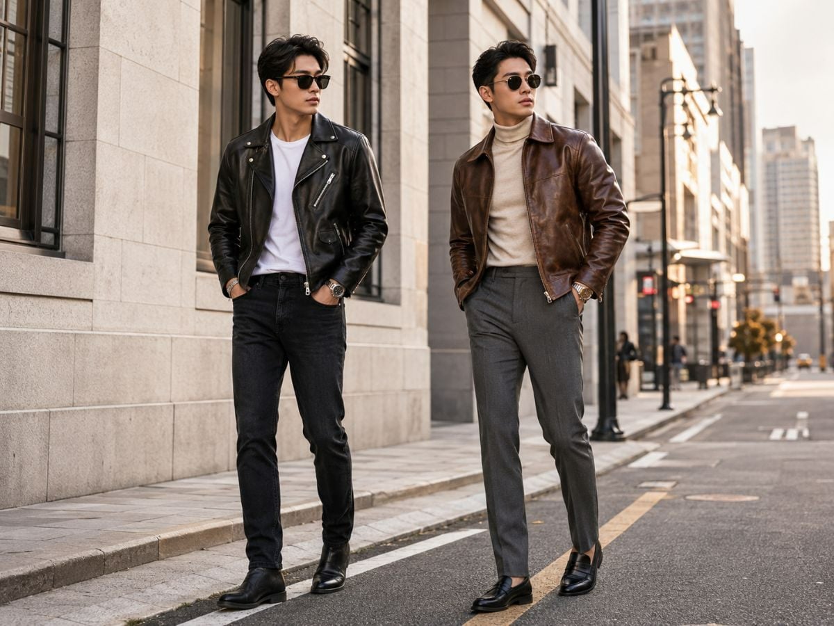 Áo khoác da nam sang trọng, cá tính