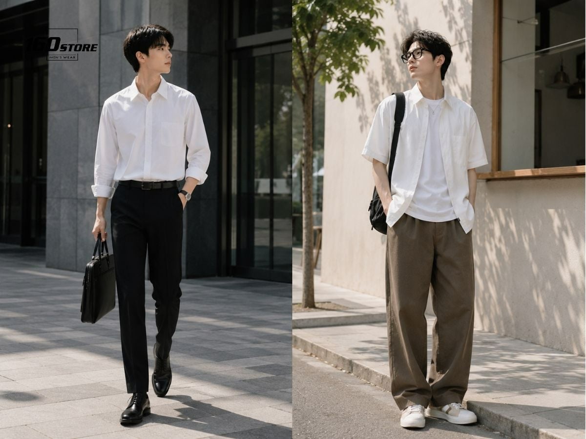 Áo sơ mi trắng biến tấu outfit dễ dàng
